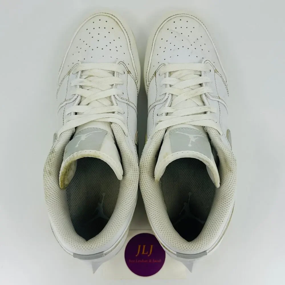 Nike Air Jordan 1 Low TD Football Cleat 'White Grey Fog' FJ6245-101 Men's Size 8